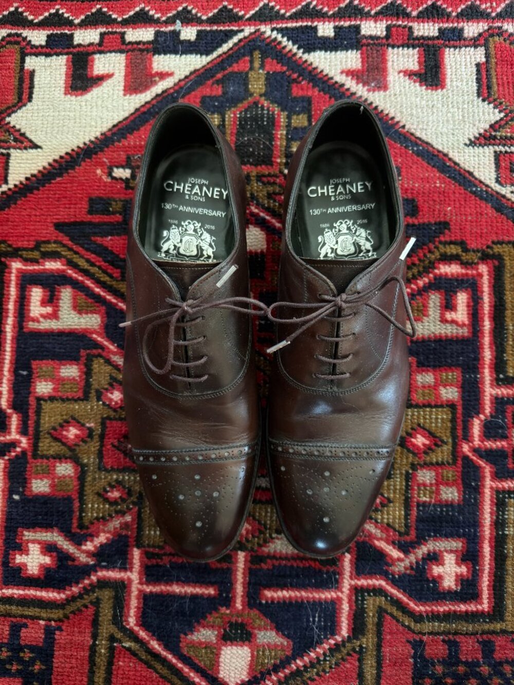 Cheaney & Sons Brown Semi-Brogue Oxford Size 9.5F UK / 10.5D US